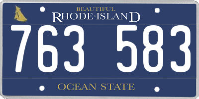 RI license plate 763583