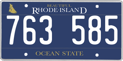 RI license plate 763585