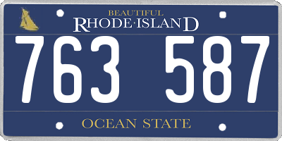RI license plate 763587