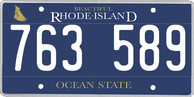 RI license plate 763589