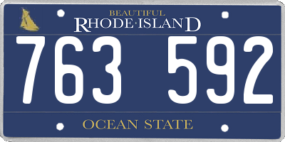 RI license plate 763592