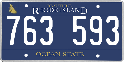 RI license plate 763593
