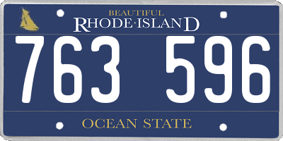 RI license plate 763596