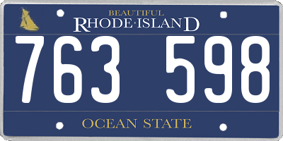 RI license plate 763598