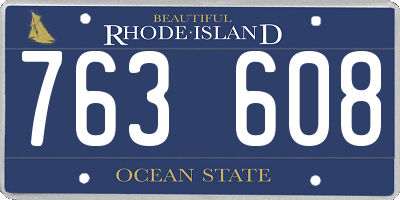 RI license plate 763608