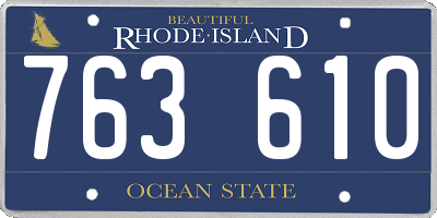 RI license plate 763610