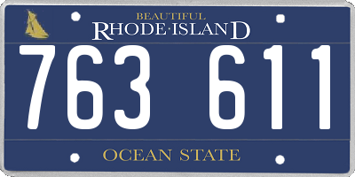 RI license plate 763611