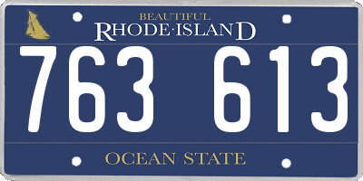 RI license plate 763613
