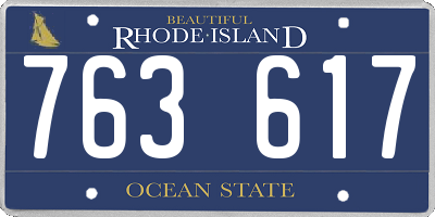 RI license plate 763617