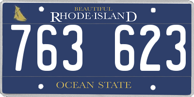RI license plate 763623