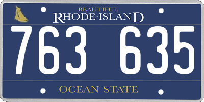 RI license plate 763635