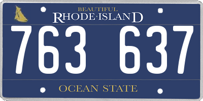RI license plate 763637