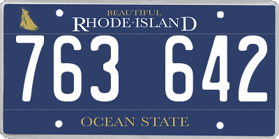 RI license plate 763642
