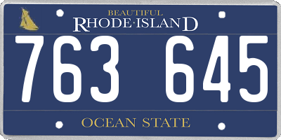 RI license plate 763645