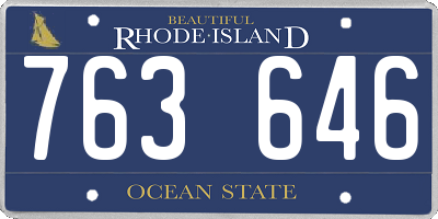 RI license plate 763646