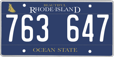RI license plate 763647