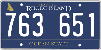 RI license plate 763651