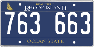 RI license plate 763663