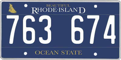 RI license plate 763674