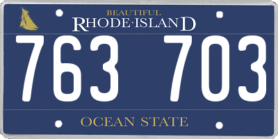 RI license plate 763703