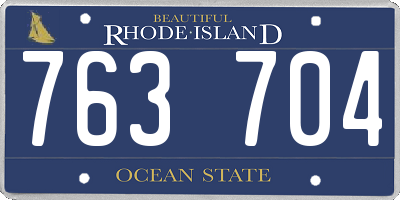 RI license plate 763704