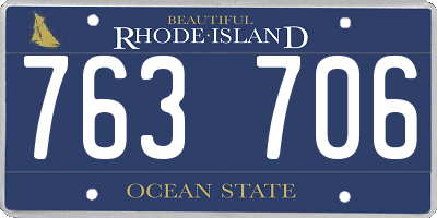 RI license plate 763706