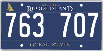 RI license plate 763707