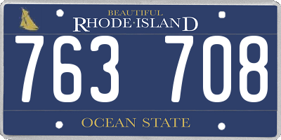 RI license plate 763708