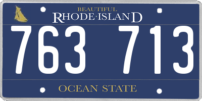RI license plate 763713