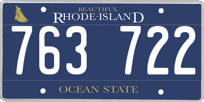 RI license plate 763722