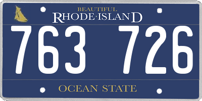 RI license plate 763726