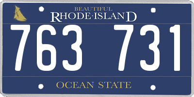 RI license plate 763731