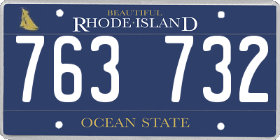RI license plate 763732