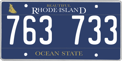 RI license plate 763733