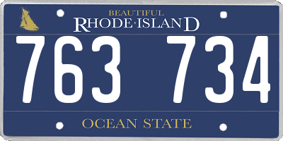 RI license plate 763734