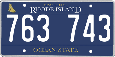 RI license plate 763743