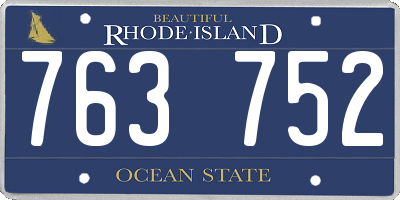 RI license plate 763752