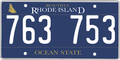 RI license plate 763753