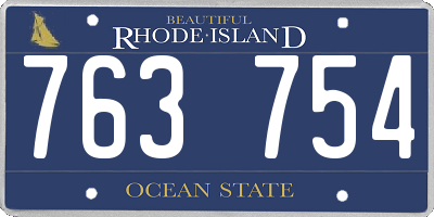 RI license plate 763754
