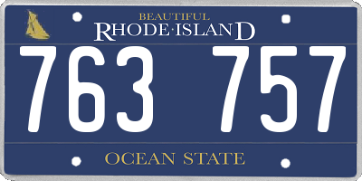 RI license plate 763757