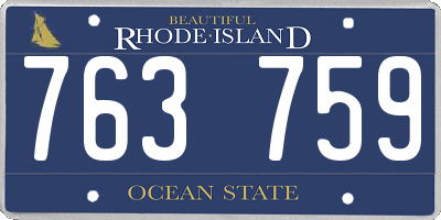 RI license plate 763759