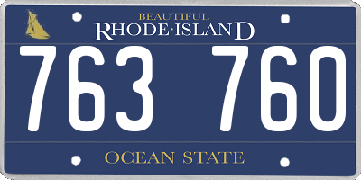 RI license plate 763760