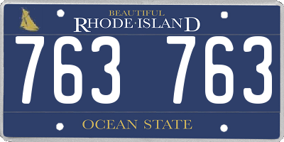 RI license plate 763763