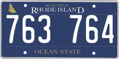 RI license plate 763764