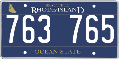 RI license plate 763765