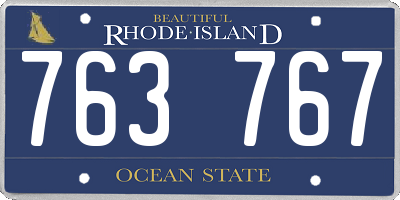 RI license plate 763767