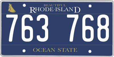 RI license plate 763768
