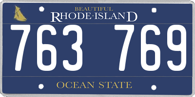 RI license plate 763769