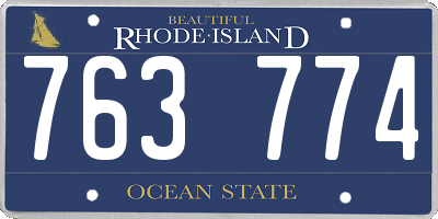 RI license plate 763774