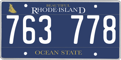 RI license plate 763778